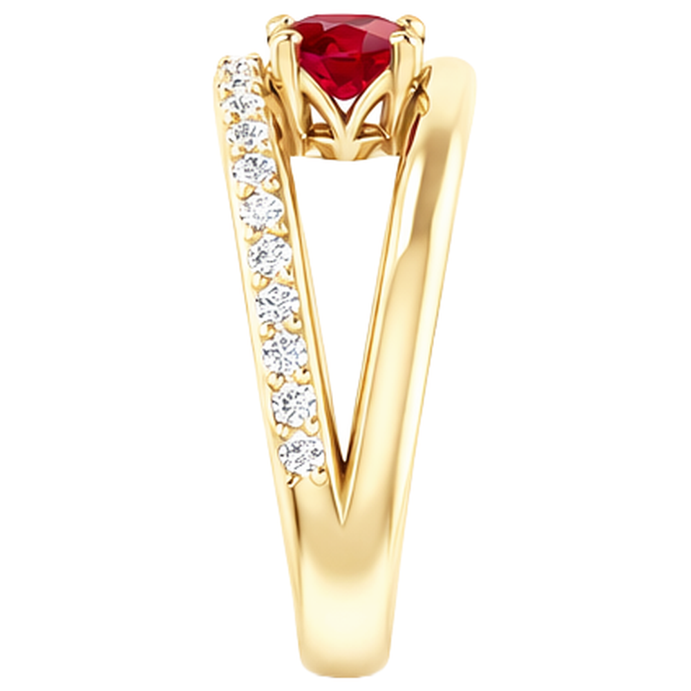 natural round ruby 2.60ct ring top view