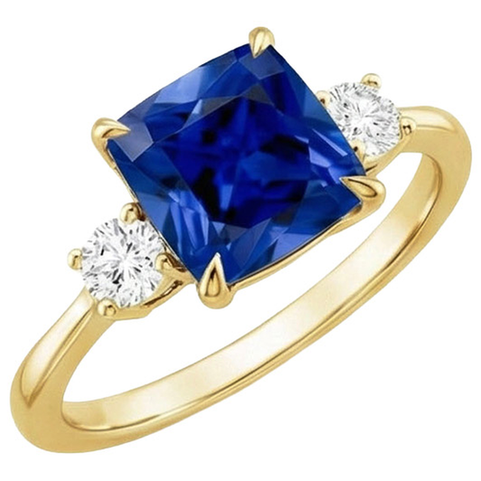 natural round sapphire 2.50ct ring side angle