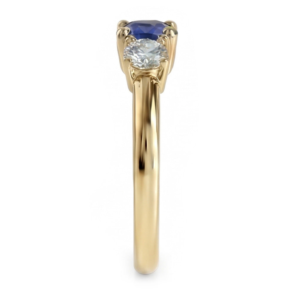 natural round sapphire 1.50ct ring profile view