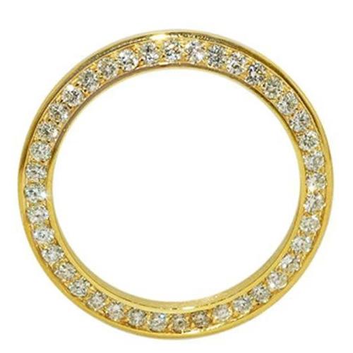 Yellow Gold Custom Diamond Bezel To Fit Rolex Datejust  Watch 2 Carats - Watch Bezel-harrychadent.ca