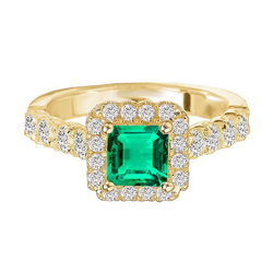 14K Yellow Gold GIA Certified Fine Emerald Gemstone Ring 2.50 ct