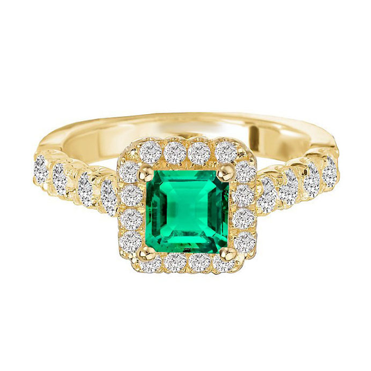 Fine Emerald Gemstone Ring 2.50-ct 14K Yellow Gold – main view