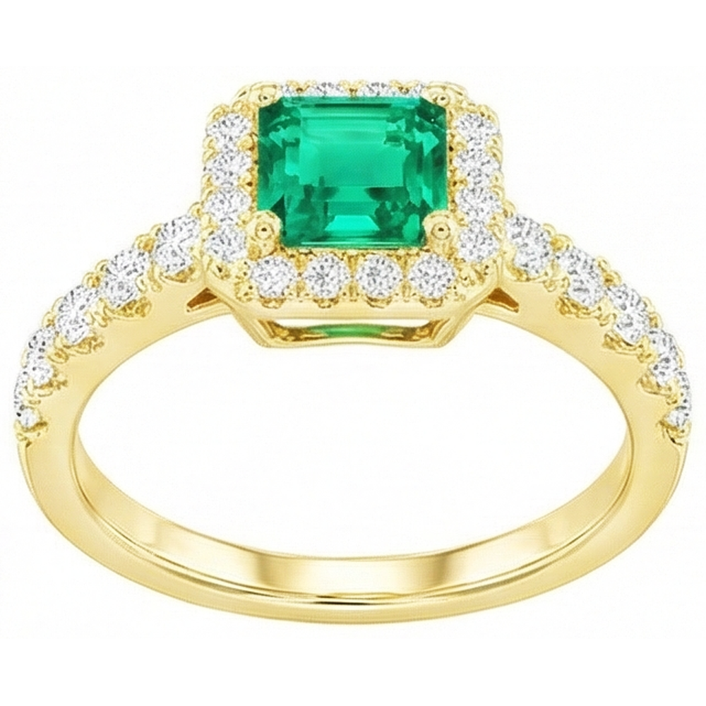 Shimmering Fine Emerald Gemstone Ring 2.50 ct – side view