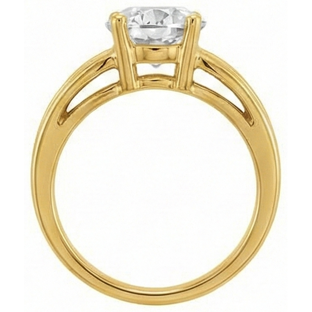 Single Stone Ring 14K Yellow Gold with Diamond – angle view