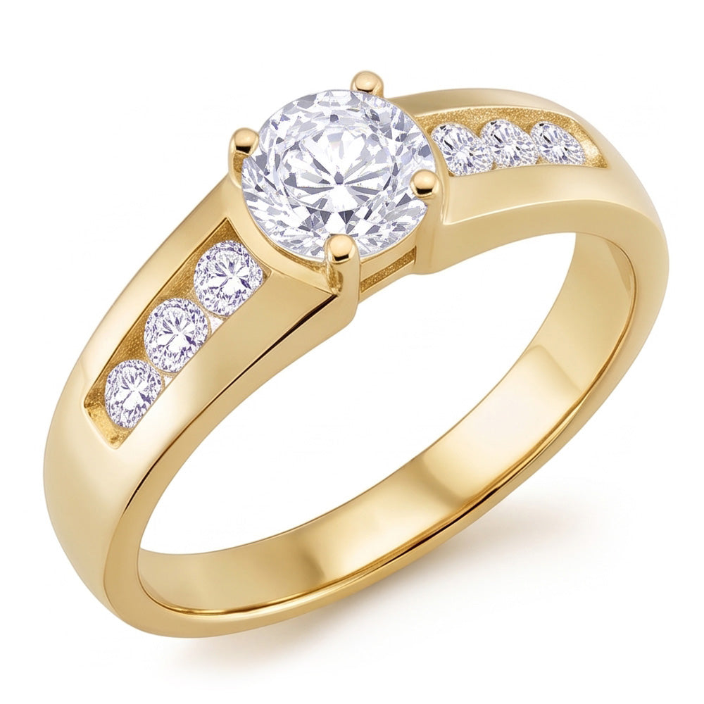 Yellow Gold Real Natural Earth Mined Diamond ( Not Lab Grown ) Ring Old Miner Round Cut Channel Set 2.10 Carats