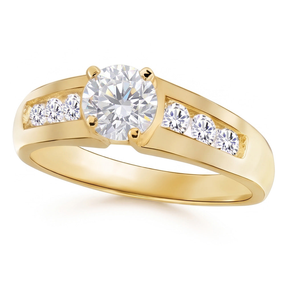 Yellow Gold Real Natural Earth Mined Diamond ( Not Lab Grown ) Ring Old Miner Round Cut Channel Set 2.10 Carats