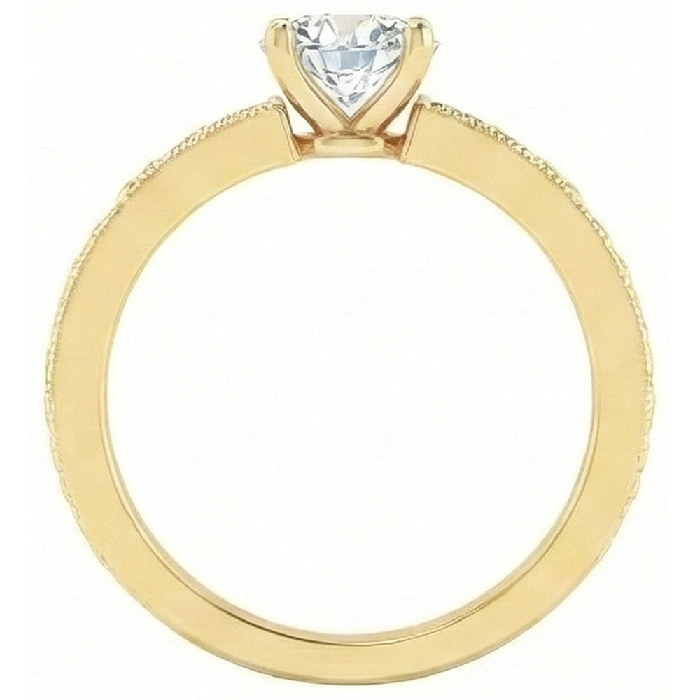Yellow Gold Round Cut 1.75 Carat Sparkling Real Natural Earth Mined Diamond ( Not Lab Grown )  Anniversary Ring