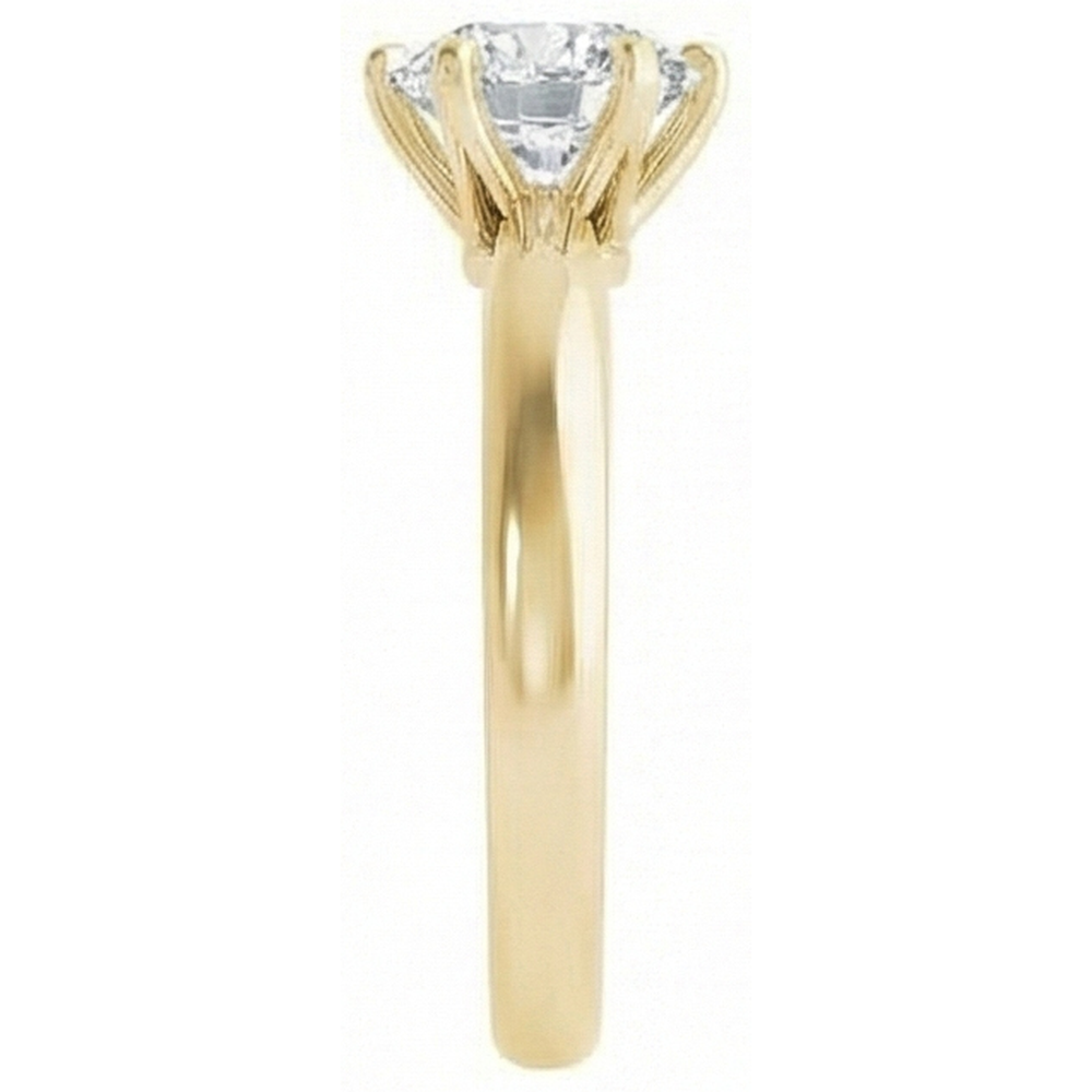 Yellow Gold Solitaire Ring Old Mine Cut Real Natural Earth Mined Diamond ( Not Lab Grown ) Prong Set 2.50 Carats