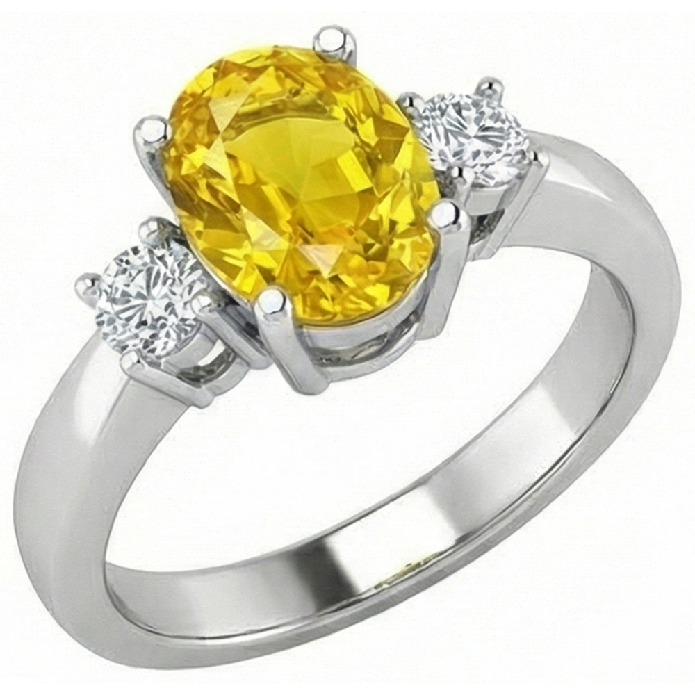 natural round sapphire 3.70ct ring side angle