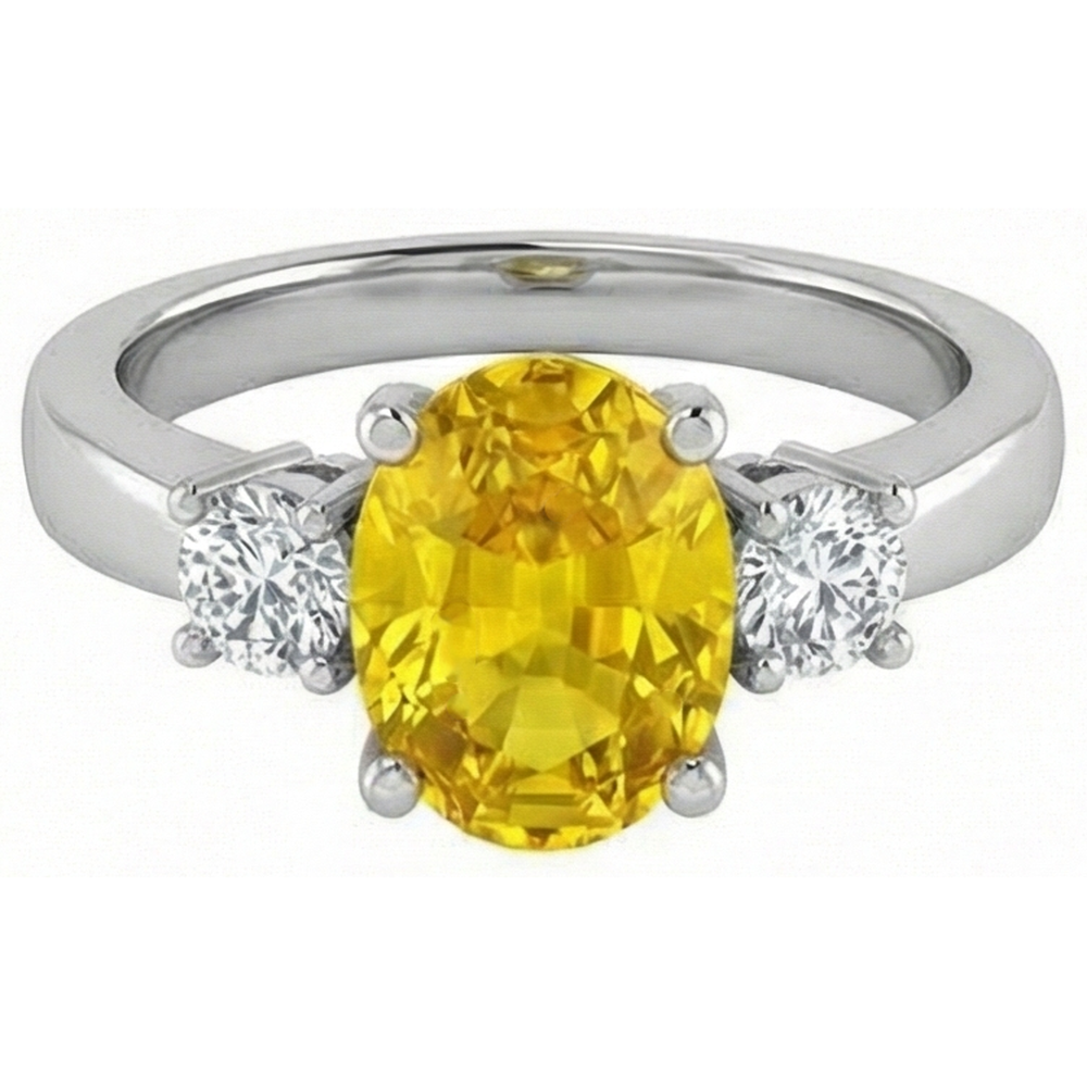 natural round sapphire 3.70ct ring close up detail