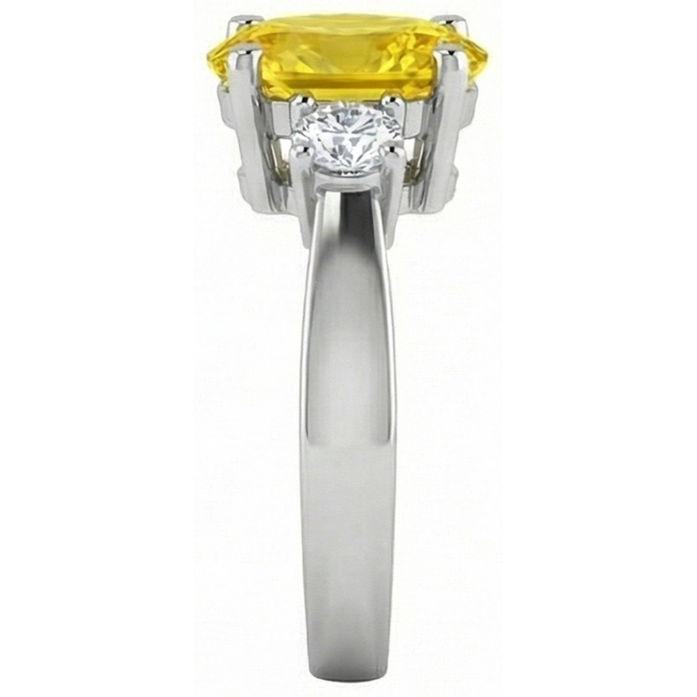 natural round sapphire 3.70ct ring on white background
