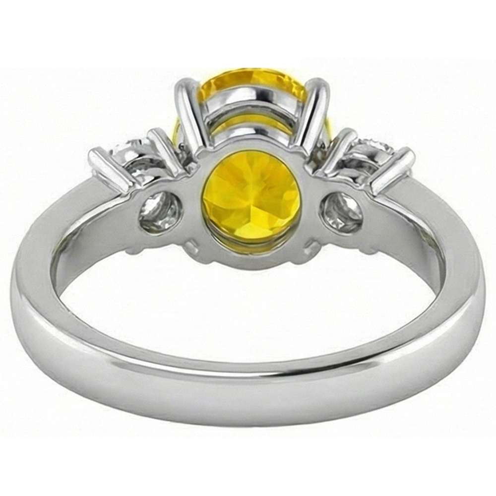 natural round sapphire 3.70ct ring with diamond accents
