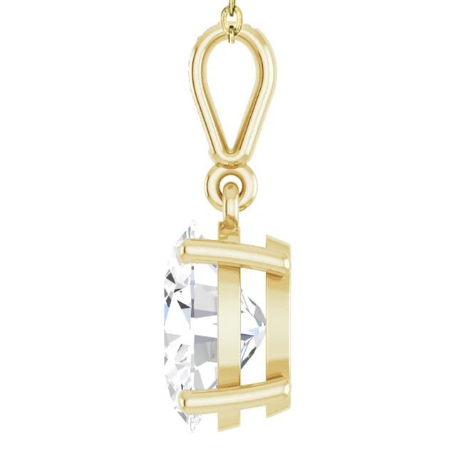 Yellow Gold 14K 3.25 Carats Sparkling Real Diamonds Pendant Necklace