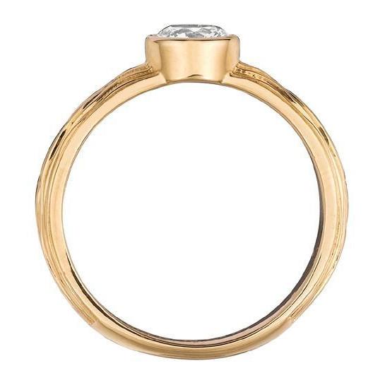 Yellow Gold 14K Round 1.01 Carat Solitaire Real Diamond Ring