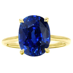 Yellow Gold 4 Carat Sapphire Engagement Ring