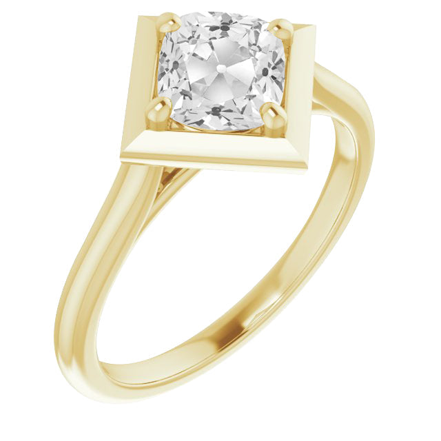 Brilliant Diamond Single Stone Ring 5-ct 14 Karat Yellow Gold – main view