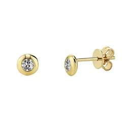 14K Yellow Gold Drop Earrings with Diamond – 1 ct