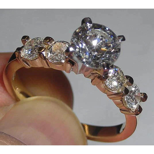 Yellow Gold Wedding Genuine Diamond Rings