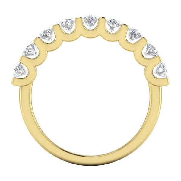 Yellow Gold Wedding Ring Set With Oval Real Diamonds