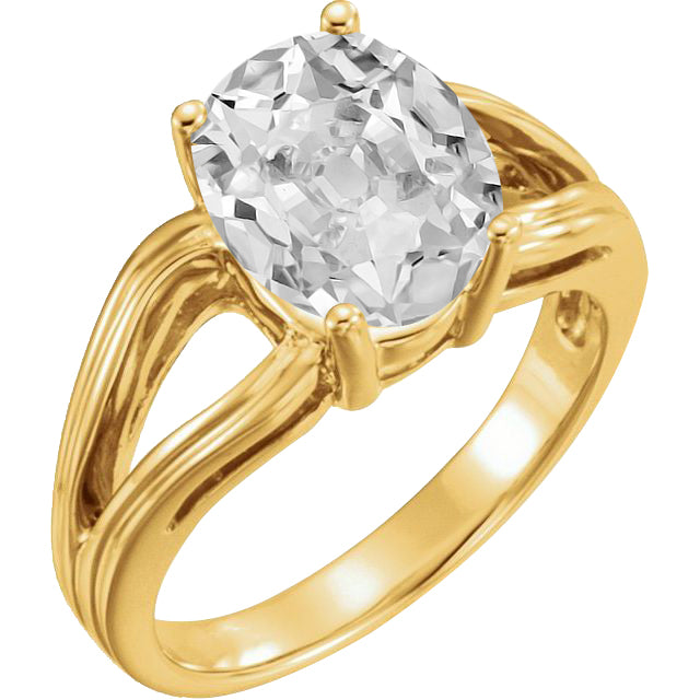 Real Diamond Single Stone Ring 5 ct 14K Yellow Gold – main view