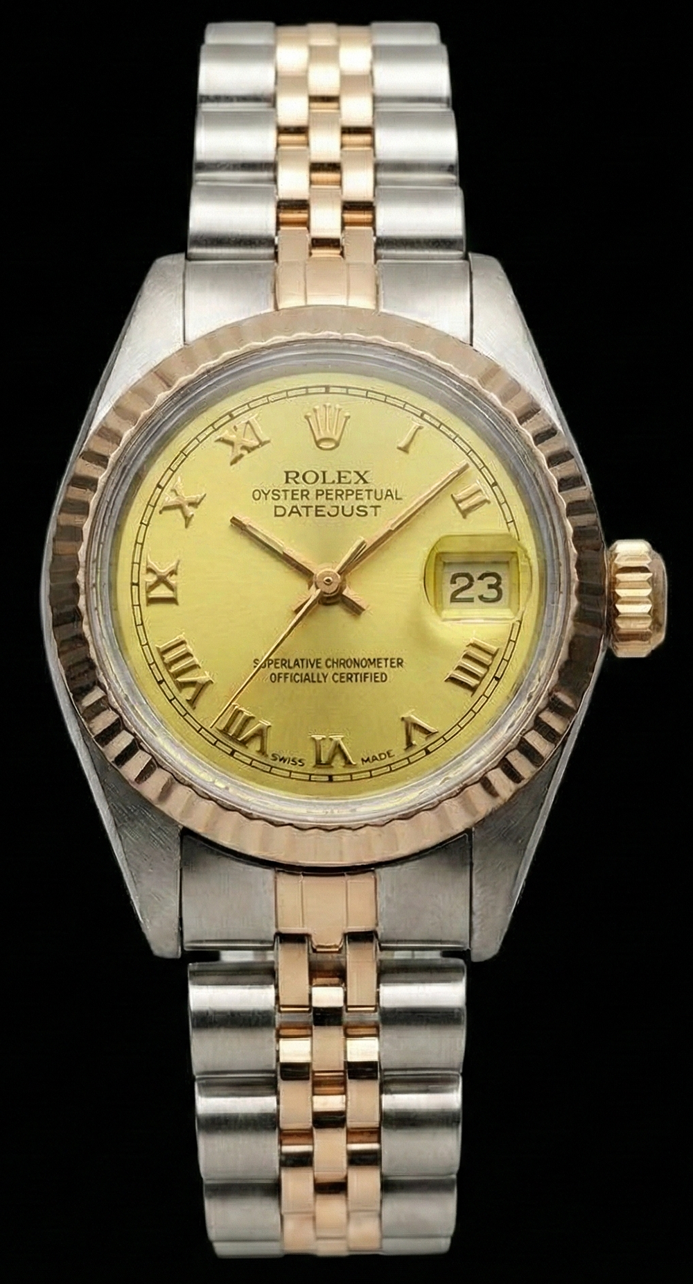 Yellow Gold & Ss Jubilee Rolex Date Just Dial Ladies Watch