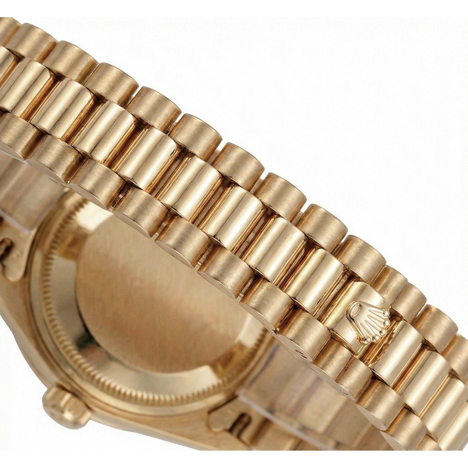 Yg Rolex Datejust President Style Watch Diamond Bezel Arabic Dial