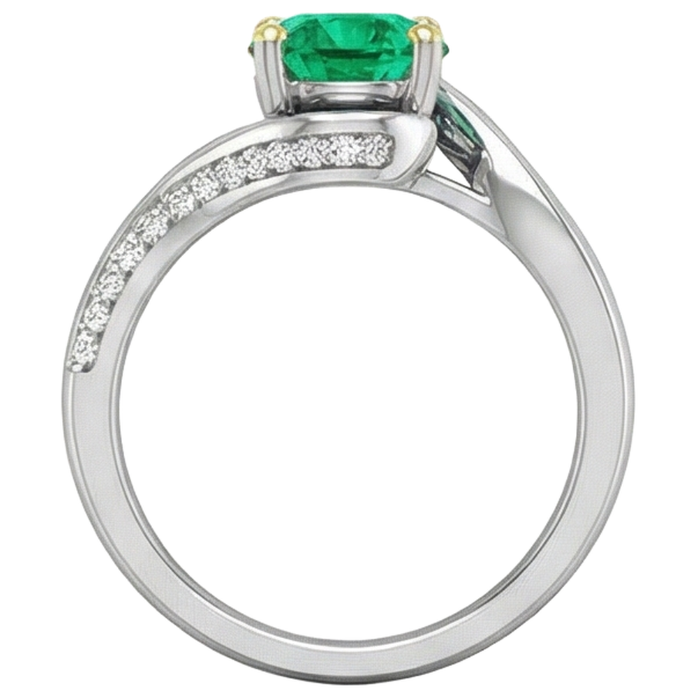 High-End Colored Stone Ring 2 ct – top view