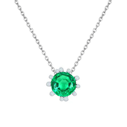 Colombian Emerald Precious Stone Pendant – Bezel Set 1 ct 14K
