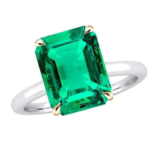 Real Fine Emerald Colored Stone Ring – main view