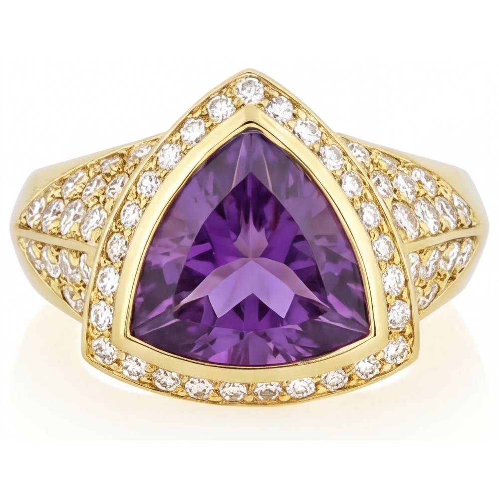 Amethyst Colored Stone Ring 8-ct 14K Yellow Gold – main view