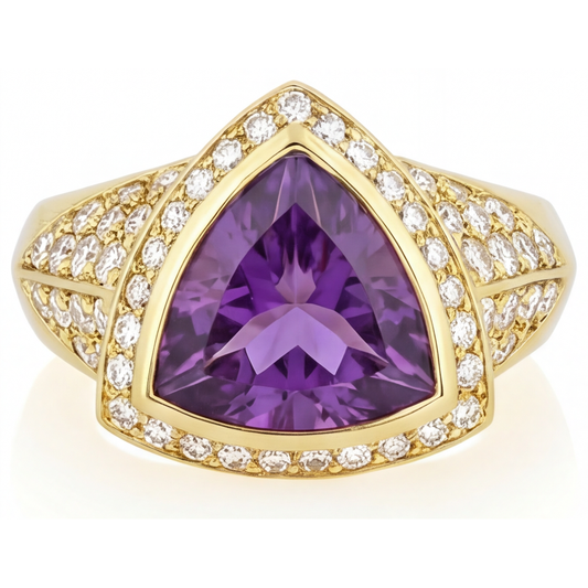 Amethyst Colored Stone Ring 8-ct 14K Yellow Gold – main view