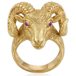 Men's Genuine Ram Amethyst Gemstone Ring 0.10 ct
