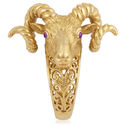 Shimmering Precious Stone Ring with Ram Amethyst – 0.05 ct