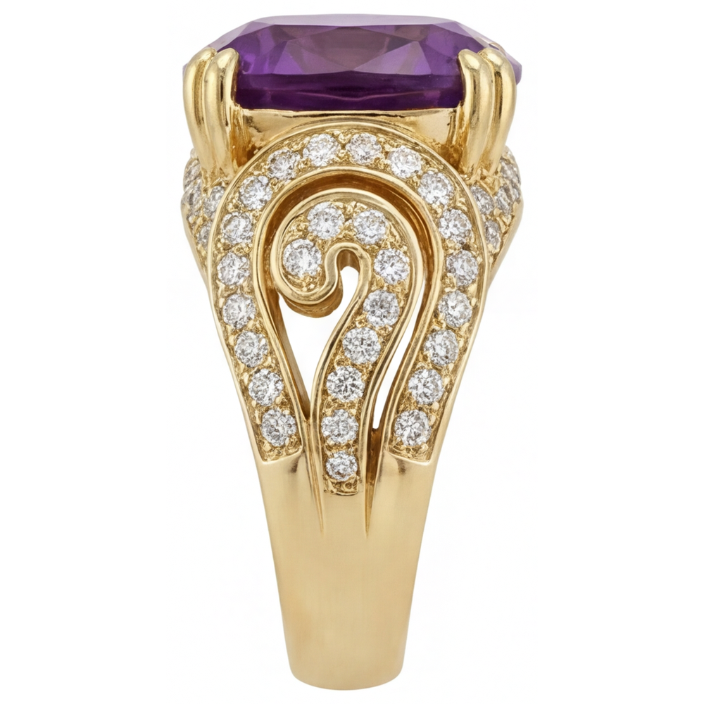 Sophisticated Precious Stone Ring 10 ct – angle view