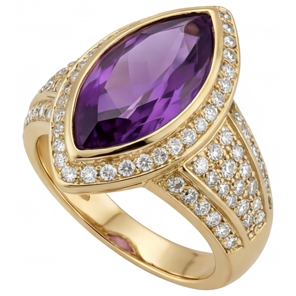 Luxury Amethyst Precious Stone Ring 9.50 ct – front view