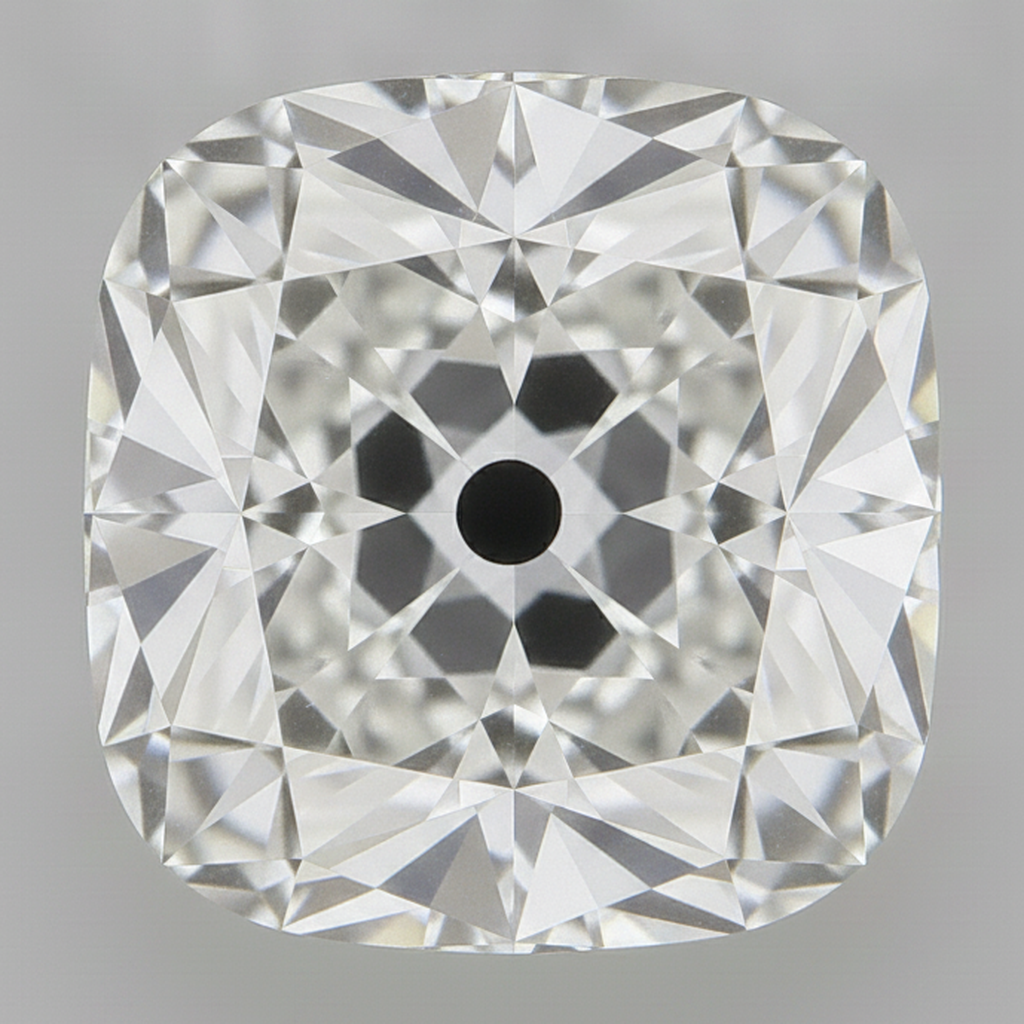 Antique Old Mine Cushion Cut Earth Mined Genuine 5 Carat F VS1 Loose Diamond