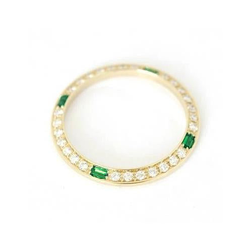 26 mm 1.50 Carats Bezel To Fit Datejust Custom Emerald & Diamond Lady T Or Date Watch - Watch Bezel-harrychadent.ca