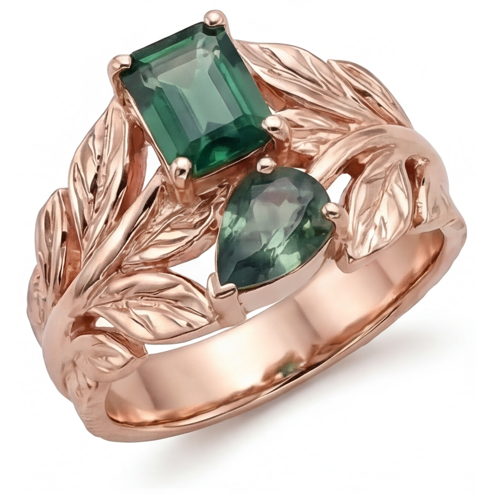 Blue Sapphire Colored Stone Ring 2.50-ct 14 Karat Rose Gold – side view