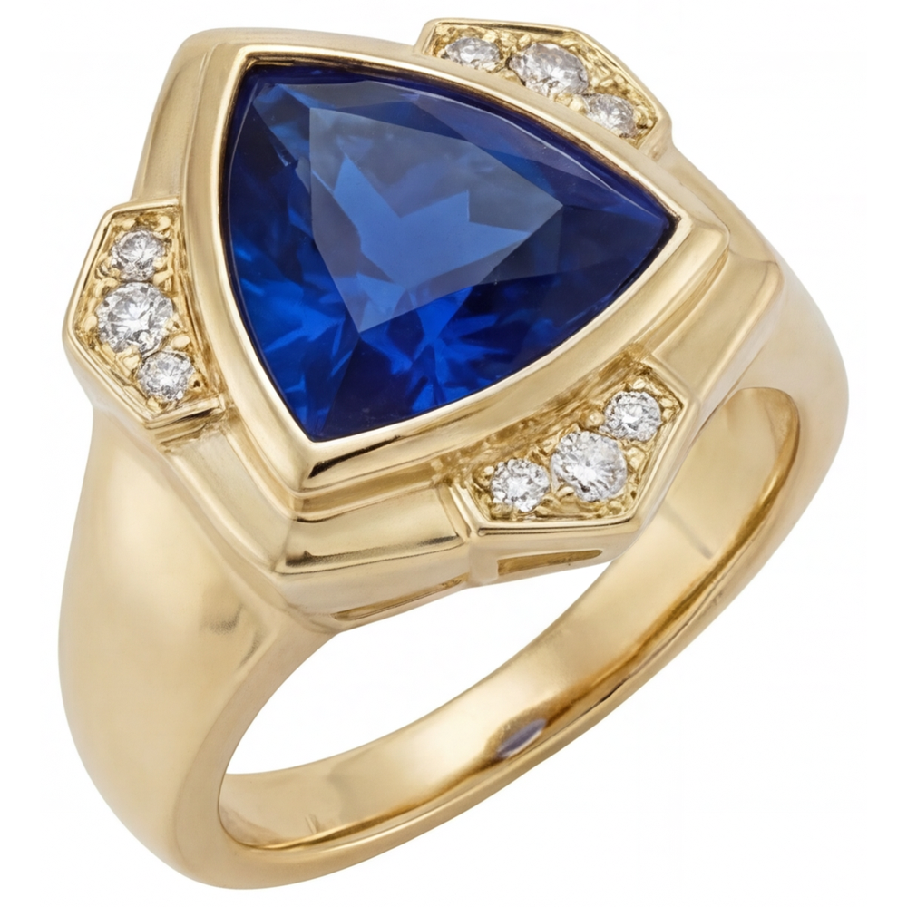 Luxurious Blue Sapphire Fine Jewelry 5.5 ct – side view