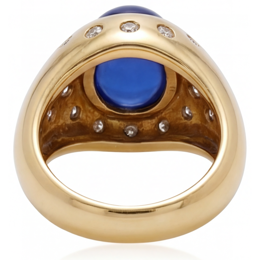 Earth-Mined Blue Sapphire Gemstone Ring – profile view