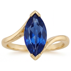 Genuine Blue Sapphire Precious Stone Ring 3 ct – 14K Yellow Gold