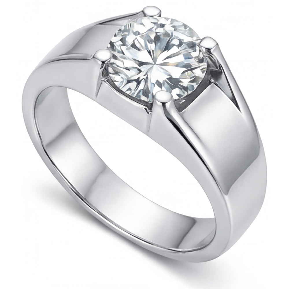 Custom Gentleman's Ring 2.50 ct – angle view