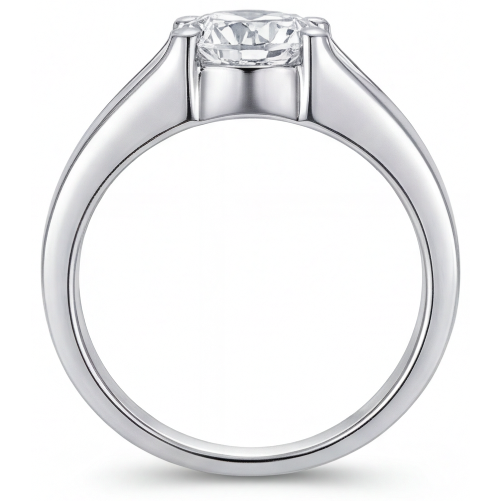 Real Brilliant Diamond Gentleman's Ring 2.50 ct 14K White Gold – top view