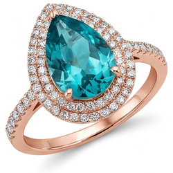 Brilliant Blue Diamond Brilliant Diamond Halo Engagement Ring