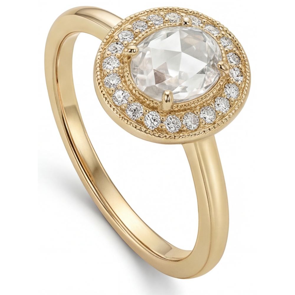 Luxury Halo Setting Ring 2 ct – side view