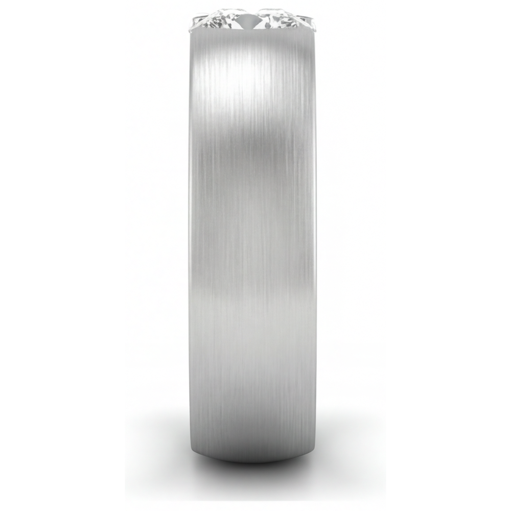 Earth-Mined Brilliant Diamond Mens Ring 1.50 ct 14K White Gold – profile view