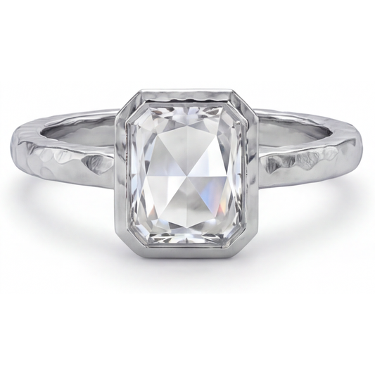 Authentic Brilliant Diamond Solitaire Engagement Ring 2.5 ct 14K White Gold – main view