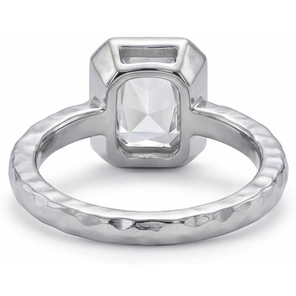 Authentic Brilliant Diamond Solitaire Engagement Ring – profile view