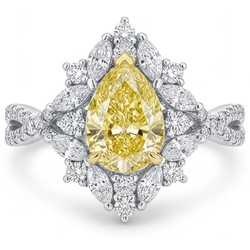 Earth-Mined Canary Yellow Diamond Statement Ring – 14 Karat Two