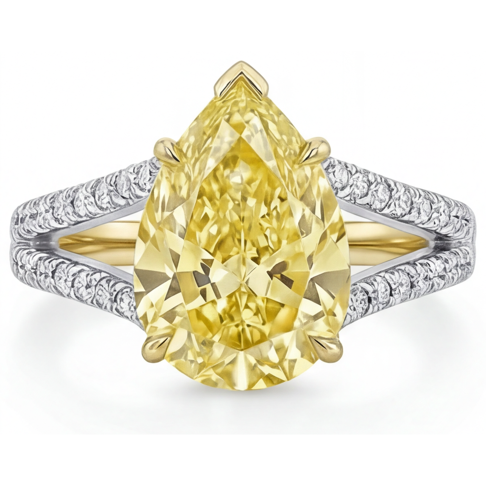High-End Canary Yellow Diamond Statement Ring 1.75 ct – front view